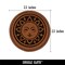 Vintage Sun Circle Face Round Iron-On Engraved Faux Leather Patch Applique - 2.5 Inch